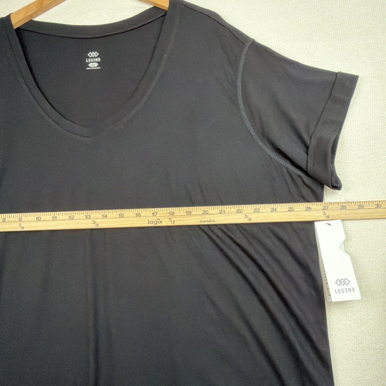 Leg3nd Athletic V-Neck Short Sleeve Top Shirt Size 3x Black Nwt Activewear — image 4 of 8